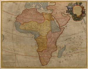 Karta över Afrika, publicerad 1700, Paris (färggravyr)